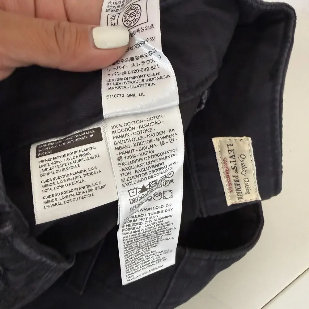 New Levi's Premium XL Chinos Wide Leg Baggy Pants Black - 26x31 26W 31L